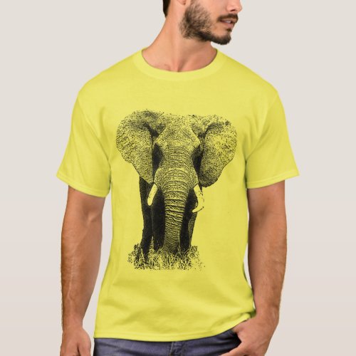 Black  White Elephant T_Shirt