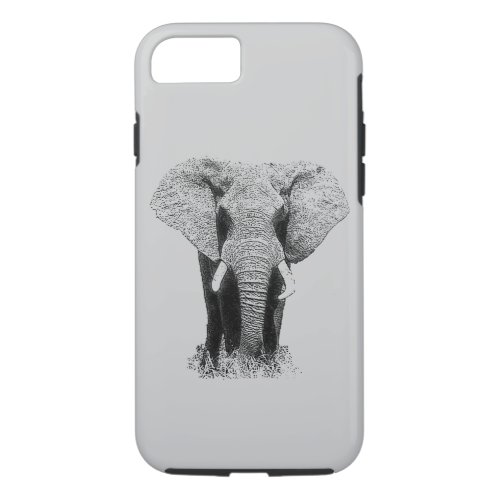 Black  White Elephant Tough iPhone 7 Case