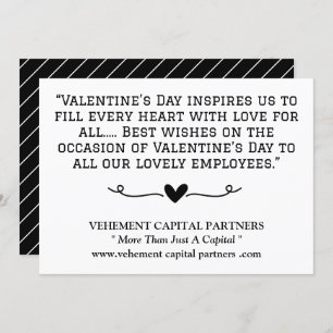 Black & White Employees Office Valentines Day Card