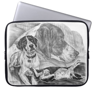 Black & White English Pointer Dogs Laptop Sleeve