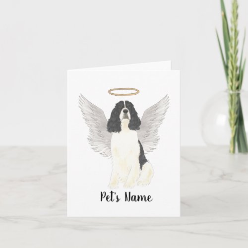 Black  White English Springer Spaniel Sympathy Card