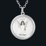 Black & White English Springer Spaniel Sympathy Silver Plated Necklace<br><div class="desc">There are some who bring a light so great to the world, that even after they are gone, their light remains. Let a sweet necklace bring comfort to your heavy heart as you take a moment to remember your beloved black and white english springer spaniel. For the most thoughtful gifts,...</div>