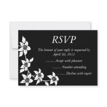 Black & White Event Reply, RSVP or Response Cards