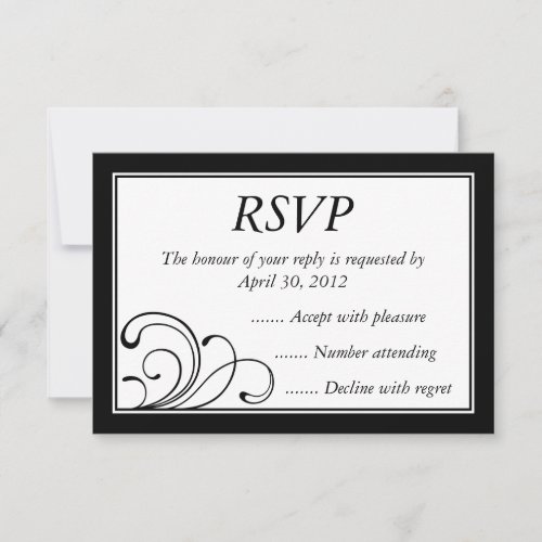 Black &amp; White Event Reply, RSVP or Response Cards