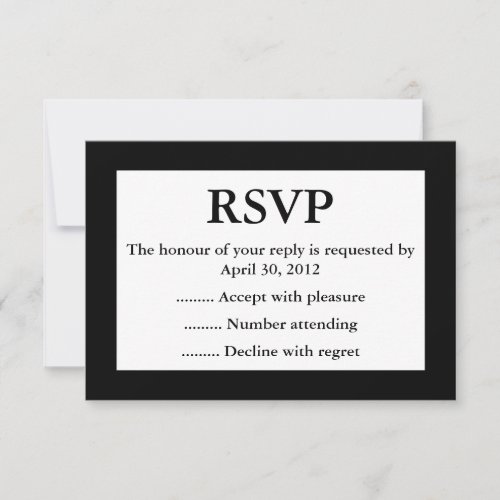Black &amp; White Event Reply, RSVP or Response Cards