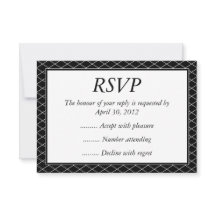 Black & White Event Reply, RSVP or Response Cards