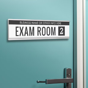 Black White Exam Room for Dentist Doctor Office Door Sign
