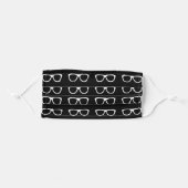 black white eye glasses adult cloth face mask (Front, Folded)