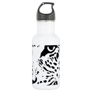 Black & White Eye of Leopard Stainless Steel Water Bottle