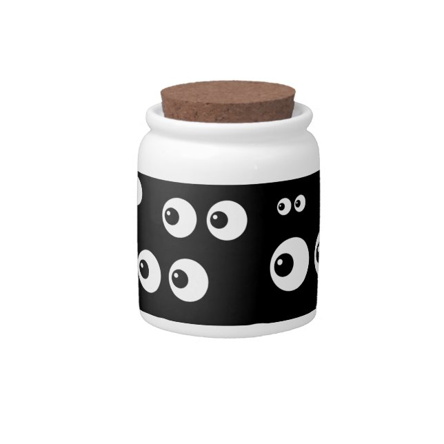 black white eyes candy jar (Front)