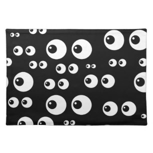 black white eyes placemat