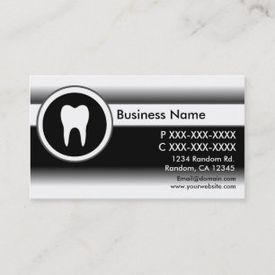 Black white fade dentist custom business cards