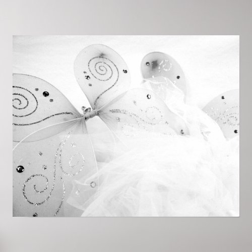 Black  White Fairy Wings and a Tutu 16x20 Poster