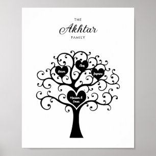 Black & White Family Tree Poster