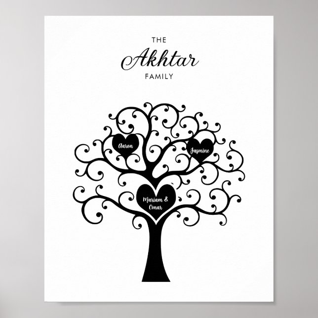 Black & White Family Tree  Poster (Front)