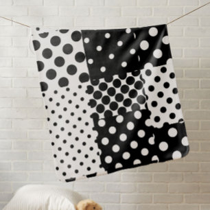 Black White Fashion Polka Dots Style Design Baby Blanket
