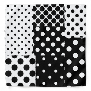 Black White Fashion Polka Dots Style Design  Bandana