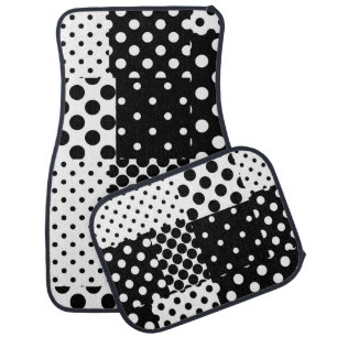 Black White Fashion Polka Dots Style Design Car Floor Mat