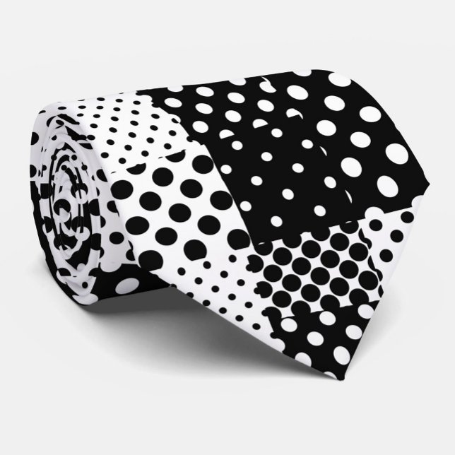 Black White Fashion Polka Dots Style Design  Neck Tie (Creator Uploaded)