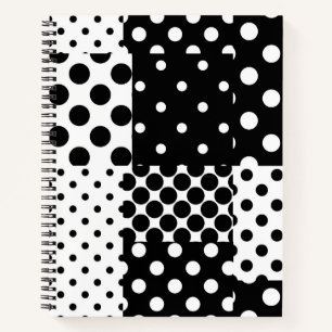 Black White Fashion Polka Dots Style Design Notebook