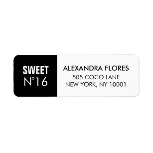 For Sweet 16 Return Address Labels | Zazzle