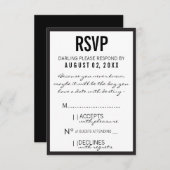 Black & White Fashion Theme Party RSVP Card (Front/Back)