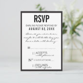 Black & White Fashion Theme Party RSVP Card (Standing Front)