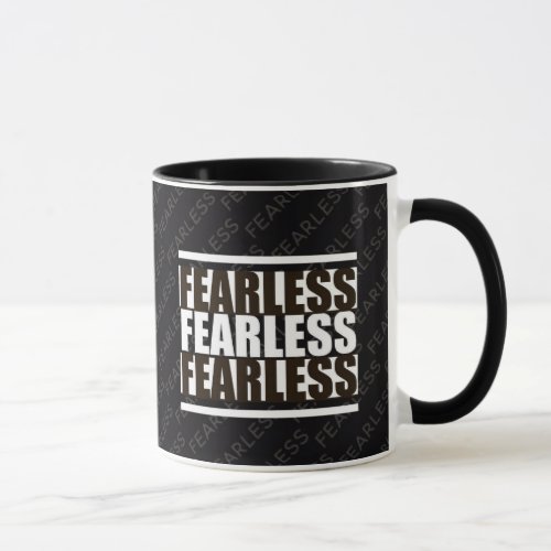 Black White FEARLESS Christian Mug