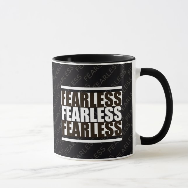 Black White FEARLESS Christian Mug (Right)