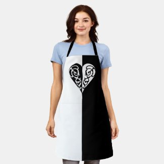 Black &White Filigree Heart