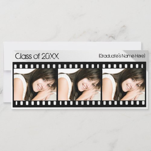 Black White Filmstrip Graduation Announcement