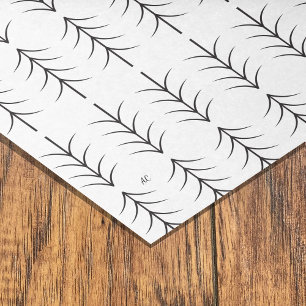Black White Fir Tree Pattern Minimalist Tissue Paper