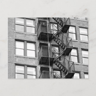 Black & White Fire Escape Postcard