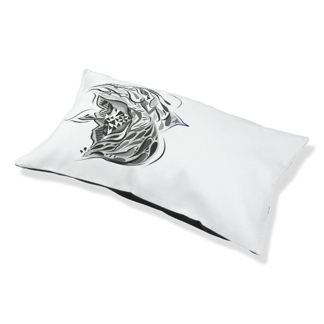 black white fish pet bed (Angled)