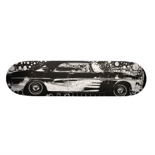 Black & White Flames Classic Skateboard Deck