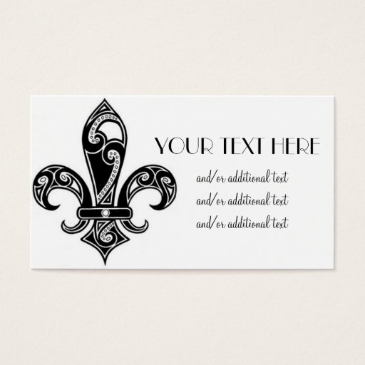 Customizable Black &amp; White Fleur De Lis Business Card Templates