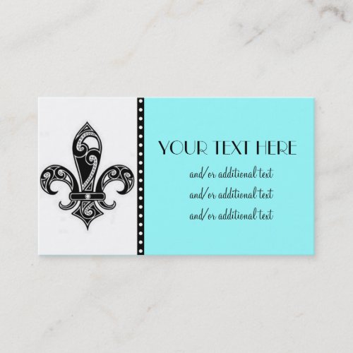 Black &amp; White Fleur De Lis Business Card Templates