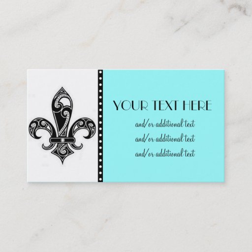 Customizable Black &amp; White Fleur De Lis Business Card Templates