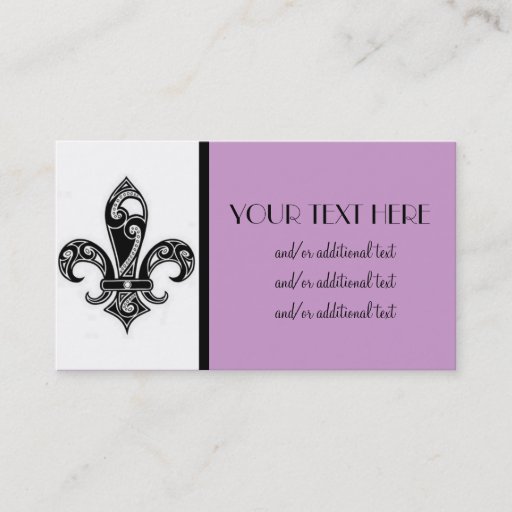 Customizable Black &amp; White Fleur De Lis Business Cards