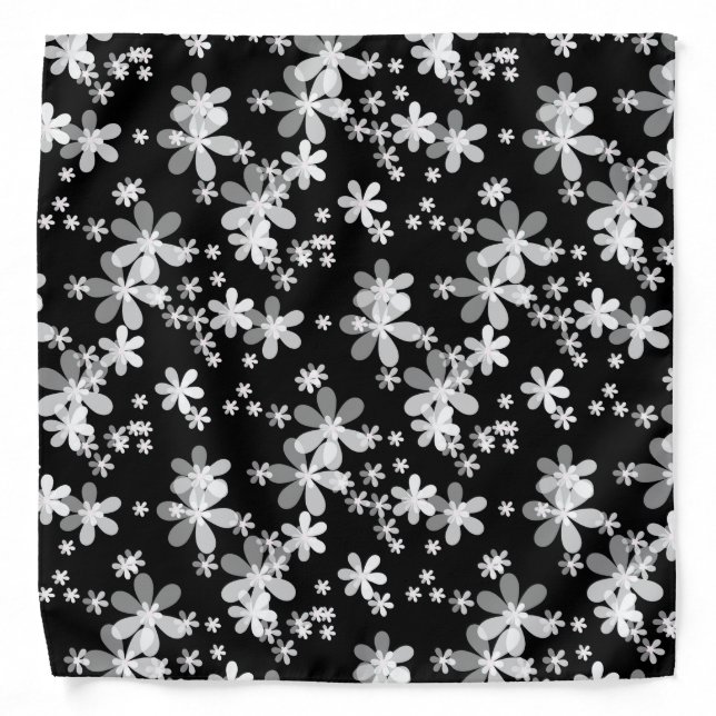 black white floral bandana (Front)