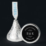 Black White Floral Botanical Wedding Couple Name Hershey®'s Kisses®<br><div class="desc">An elegant trendy monogram floral wedding couple name text design for you to customize with the names,  initials and wedding date of the happy couple. You can change the font size and letter spacing using the Design Tool.</div>