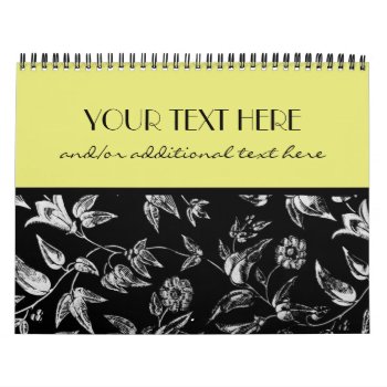 Black & White Floral Calendar by cami7669 at Zazzle