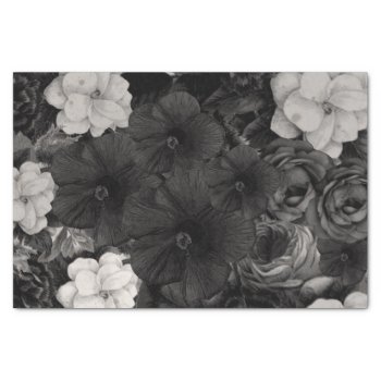 Black&white Floral Collage Tissue Paper by TeensEyeCandy at Zazzle