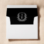 Black White Floral Crest Monogram Wedding Envelope<br><div class="desc">Add a touch of elegance to your wedding correspondence with our Floral Crest Monogram Wedding Envelope. Featuring a beautifully designed floral crest and personalized monogram, this envelope sets the tone for your special day. Crafted from high-quality materials, it offers a luxurious feel while perfectly complementing your wedding invitations. Ideal for...</div>