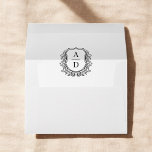 Black White Floral Crest Monogram Wedding Envelope<br><div class="desc">Add a touch of elegance to your wedding correspondence with our Floral Crest Monogram Wedding Envelope. Featuring a beautifully designed floral crest and personalized monogram, this envelope sets the tone for your special day. Crafted from high-quality materials, it offers a luxurious feel while perfectly complementing your wedding invitations. Ideal for...</div>