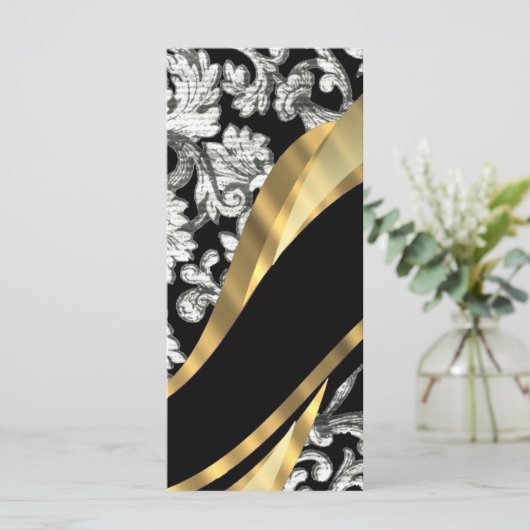 Black & white floral damask (Standing Front)