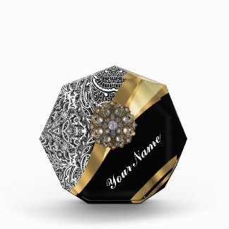 Black & white floral damask pattern award