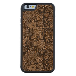 Black & White Floral Damask Pattern Carved® Cherry iPhone 6 Bumper Case