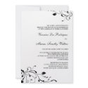 Black & White Floral Decal Invitation invitation