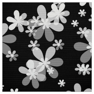 black white floral fabric